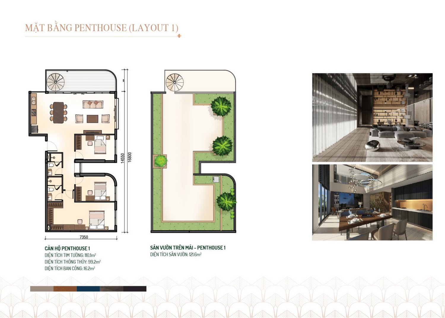 Mặt bằng Penthouse layout 1 KITA Airport City Cần Thơ